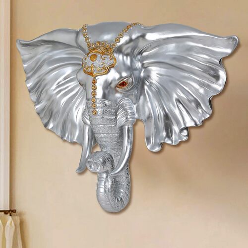 招财大象头壁挂欧式墙壁挂件客厅玄关酒吧沙发背景墙餐厅墙面装饰 - 图0