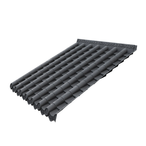 加厚110*125cm一体大板中式塑料防水房檐装饰仿小青瓦雨棚仿古瓦 - 图3