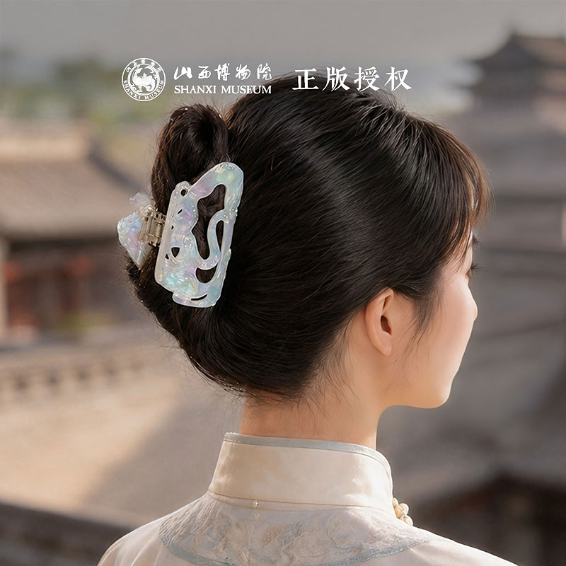 【山西博物院】马上封侯醋酸抓夹轻盈立体山西文创发饰新中式抓夹