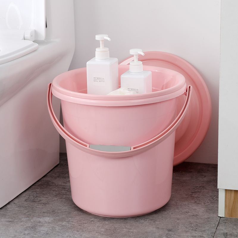 洗澡桶塑料桶圆桶水桶塑料手提家用带盖大号洗衣桶学生宿舍用加厚 - 图2