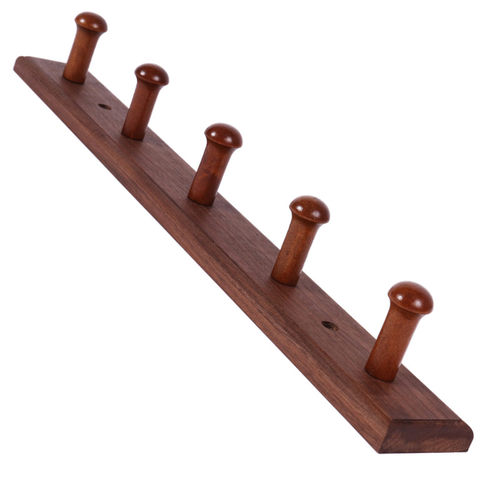 中式墙上挂衣架壁挂实木挂衣钩墙壁门后挂钩卧室玄关客厅创意挂架 - 图0