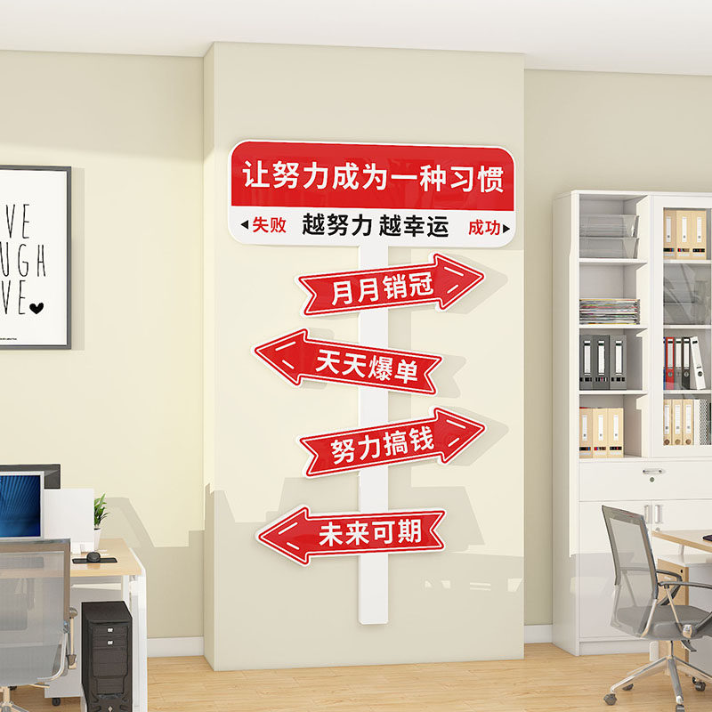 公司企业文化团队励志标语路牌墙贴会议办公室氛围布置墙面装饰画,淘宝优惠券,粉丝福利购,淘宝优惠卷
