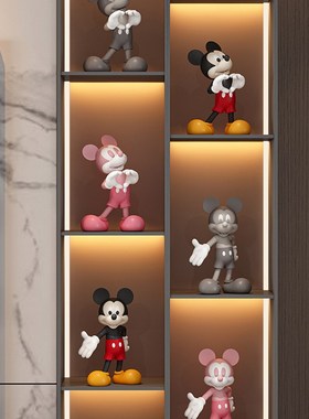 爱心米奇酒柜装饰品摆件卡通客厅电视柜玄关桌面公仔乔迁新居礼品