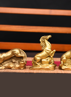 铜十二生肖摆件全套狗鼠铜牛鸡蛇马虎兔龙羊猴猪工艺品生肖摆件