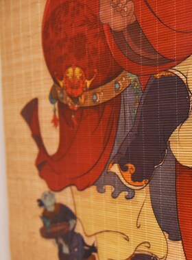 挂画竹帘茶席中式复古书法图中式挂帘书房装饰画茶室玄关水墨竹1