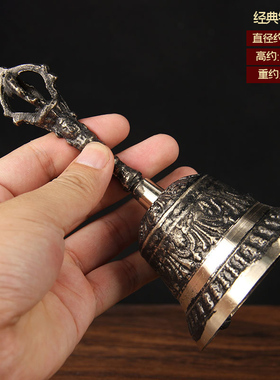 铜手摇铃摆件 铜法铃摆件
