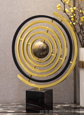 高档“大旋转的世界代”轻装奢理石家居环球客厅饰柜高端现办公装