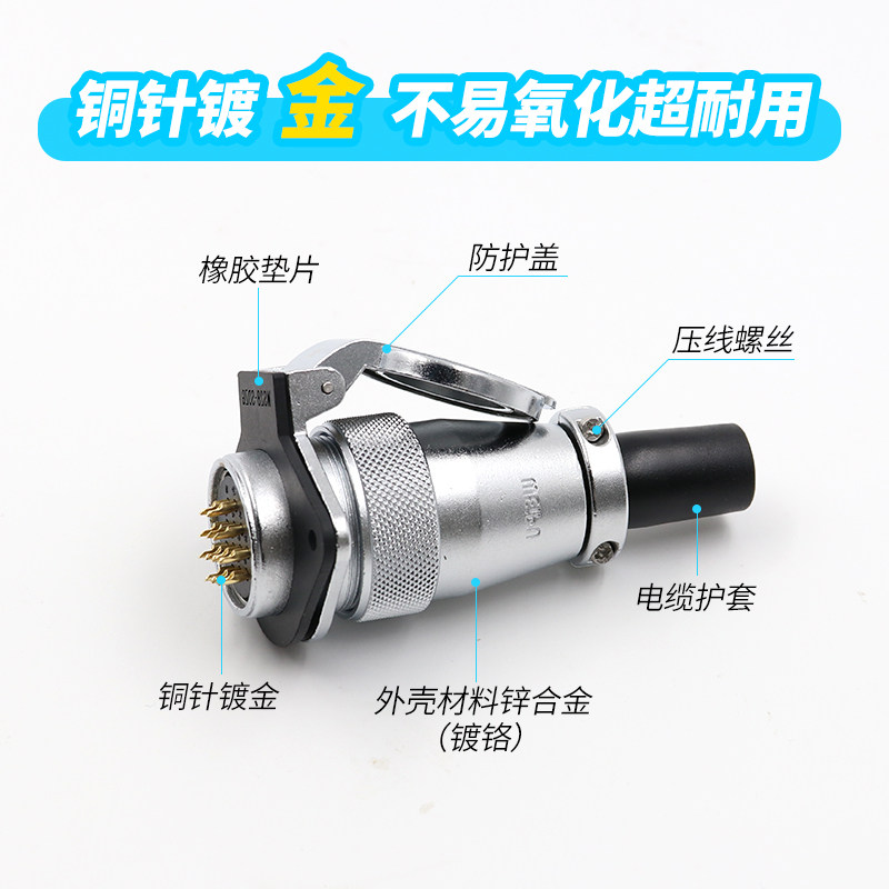 威浦插座WS28航空插头2 3 4 7 9孔10P12芯16芯17 20 24 26芯TQ ZG - 图1