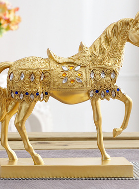欧式家居客厅玄关电视柜酒柜装饰品办公室招财摆设房间创意马摆件