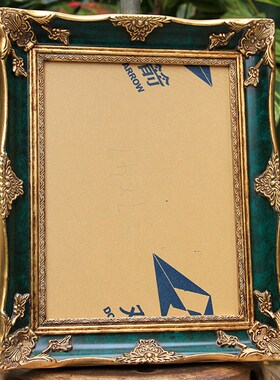 欧式实木相框定制金色暗绿色油画外框相框装裱宽度7cm厚度3.5cm