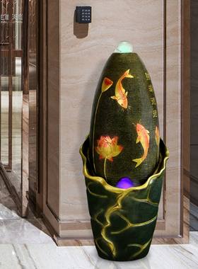 创意假山流水喷泉水晶球转运球摆件客厅室内招财蛋水景观装饰礼品