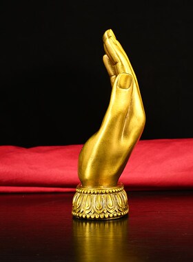 黄铜佛手摆件只手遮天大号如来神掌五指山佛手观音桌面装饰摆设