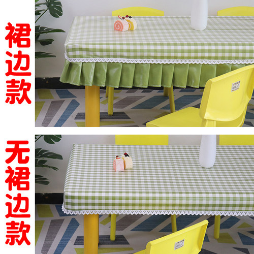 幼儿园桌布套布艺防水防油免洗防烫学生课桌套罩长方形桌布防水 - 图0