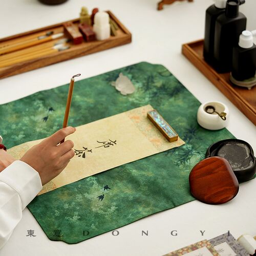 东意文房 仿香云纱书法垫布毛笔字练字桌布垫文房四宝书画毛毡垫 - 图2