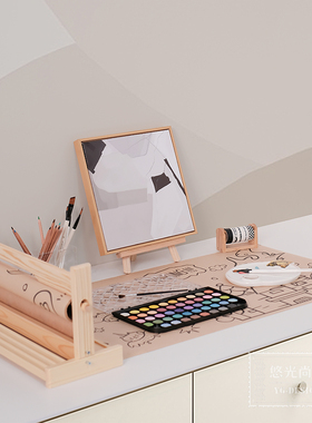 小清新样板间儿童房摆件画家主题装饰品现代简约软装画笔颜料画卷