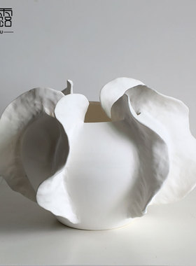 现代极简设计感陶瓷花瓶高级感摆件样板房间茶几餐桌软装工艺礼品