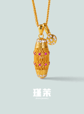 瑾茉S925银新中式转运筒锁骨链