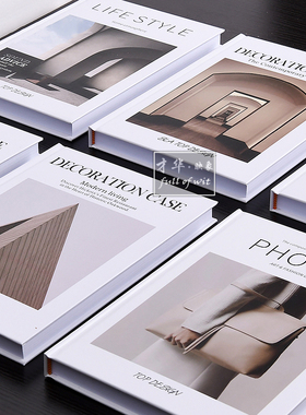 英文可翻页仿真书外文书杂志假书摆件样板房间软装饰品拍摄道具