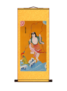 刘海戏金蟾挂画卷轴画童子招财画像镇 宅保平安装饰画吉祥年画