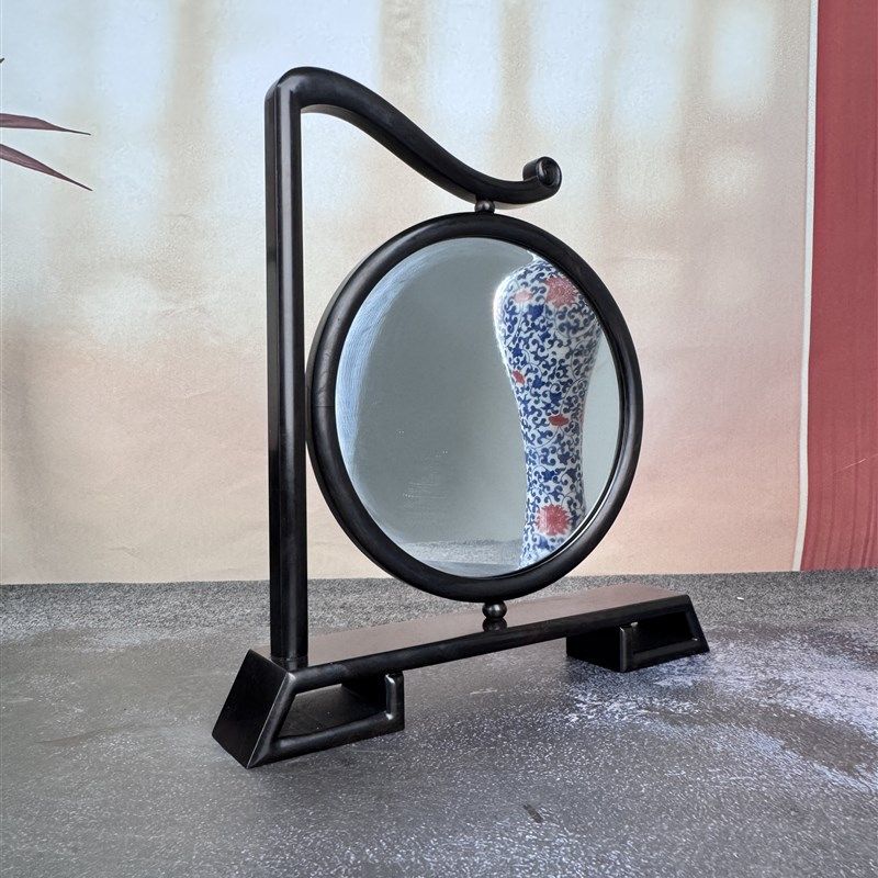 中式镜拍摄道具 东瓶西镜复古插屏摆件木雕 卯榫工艺框中堂条案镜,淘宝优惠券,粉丝福利购,淘宝优惠卷