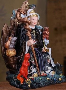 黑老太神像黑妈妈像体铁刹山东北五仙真身家用堂口供奉汉白玉摆件