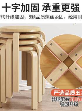 美容院木凳子复古茶无靠背小皮坐椅软面餐桌凳办公圆凳子餐椅
