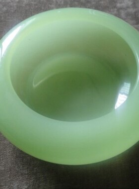 工艺品玉石阿富汗玉青玉烟灰缸琉璃玉摆件白色绿色家居办公桌摆件