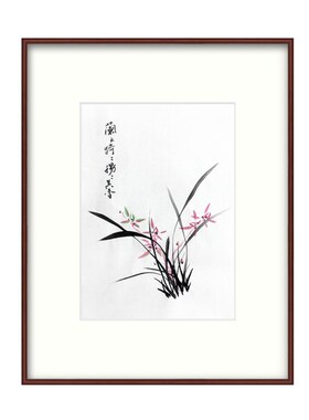 手工国画壁画装饰画卧室酒店玄关过道书房礼品小品写意水墨画兰花