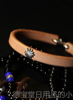 正品一高桥吾郎进口日鞍本枥木革植鞣925纯银钩革皮休手环手镯