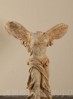 高档卢浮宫胜|利女摆|神 欧式软装摆件 树脂工艺品天使雕塑装饰台