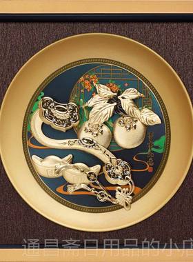 高档迁一帆顺帆船摆件招财金箔画乔新居搬家客厅风办公公室司开业