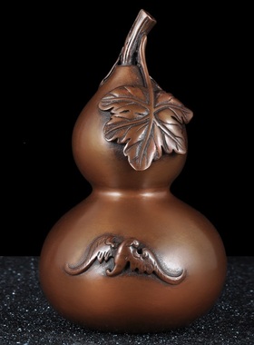 紫铜小葫芦摆件福禄铜葫芦福从天降家居客厅酒柜卧室床头柜装饰品