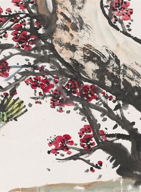 乔木曹简楼曹用平-花卉图 国画办公客厅装饰画芯高清微喷复制