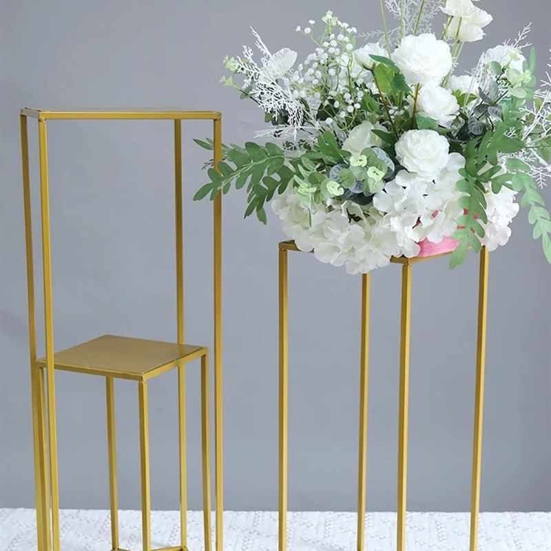 金色铁艺几何婚庆道具方框立柱花架花艺路引婚礼布置装饰摆件结,淘宝优惠券,粉丝福利购,淘宝优惠卷
