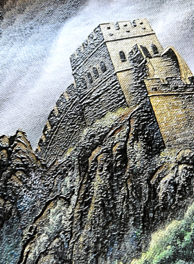 3D浮雕肌理画打印喷绘来图定制立体防油画UV笔触装饰画亚麻画芯