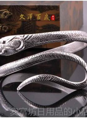 正品灵蛇雪花银999银手镯手环银工饰品手订个定做性生肖蛇制NO163