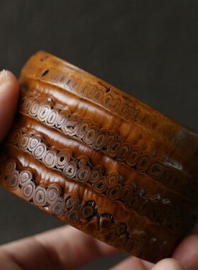 精选高密度竹根满钉老料大漆工艺香道香插香器竹器工艺品