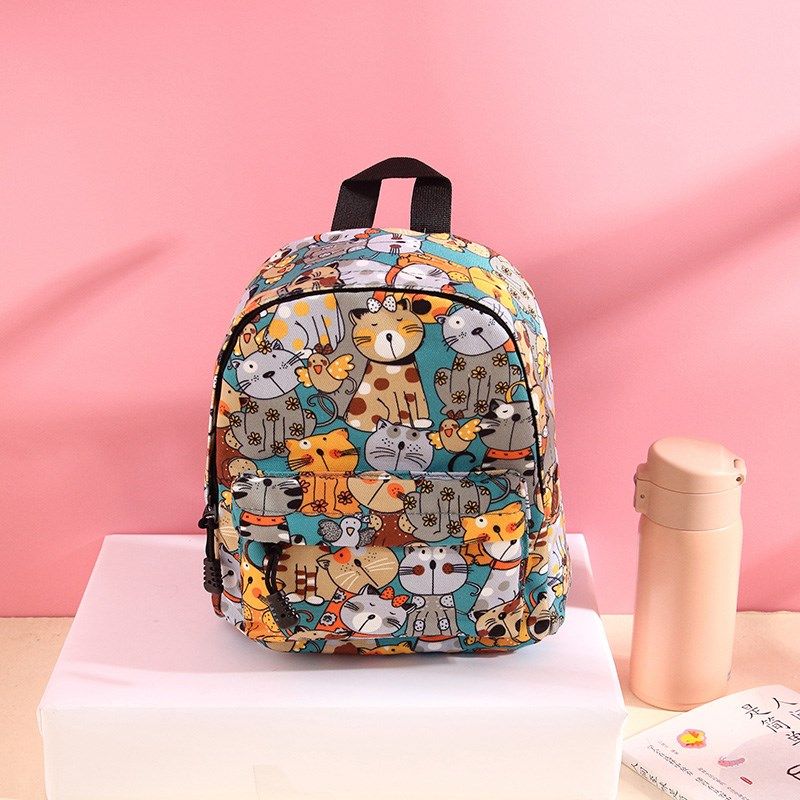儿童书包幼儿园卡通花猫家族休闲小背包女孩逛街帆布包印花背包,淘宝优惠券,粉丝福利购,淘宝优惠卷