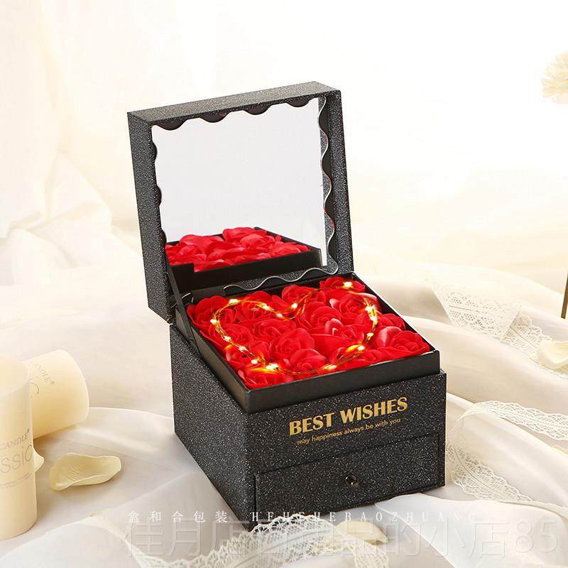 高档七夕情节定制音乐影片礼盒瑰钞票双人层品盒礼生日口红香水空,淘宝优惠券,粉丝福利购,淘宝优惠卷