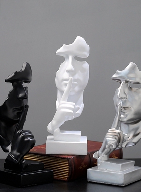 沉默是金客厅酒柜装饰品办公室摆件创意现代家居小摆设卧室工艺品