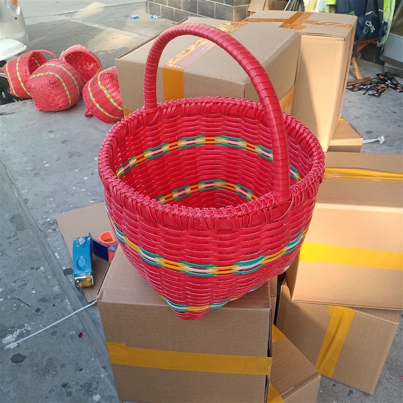 手工编织篮子竹编手提篮水果篮菜篮采摘篮购物篮买菜篮野餐篮 - 图0