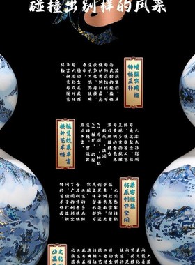 大铜家庭黄铜蓝白葫芦装饰品中式B家庭入口办公室装饰品乔迁开幕