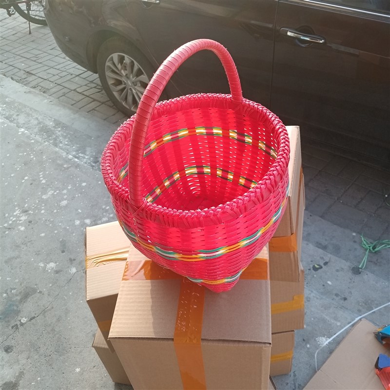 手工编织篮子竹编手提篮水果篮菜篮采摘篮购物篮买菜篮野餐篮 - 图3