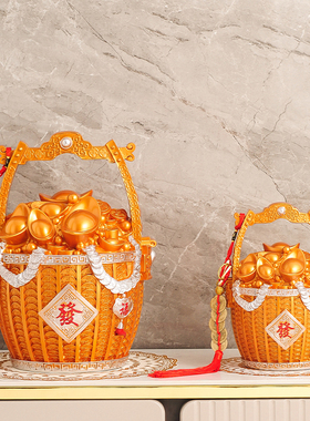 一桶金储蓄罐摆件招财聚财聚宝盆办公室店铺里吧台寓意好的装饰品