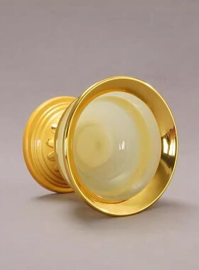 仿玉家用供水杯高脚合金桌面莲花供杯西藏民族七供八供水碗净水杯