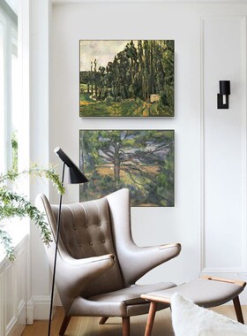 庄园塞尚油画布印刷喷绘仿制油画风景挂画客厅卧室沙发背景装饰画