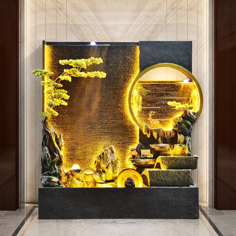 大型假山流水喷泉玄关水景墙屏风客厅庭院鱼缸景观装饰品落地摆件,淘宝优惠券,粉丝福利购,淘宝优惠卷