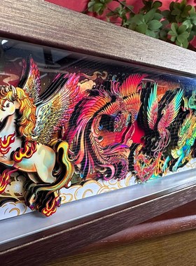 国潮十二瑞兽摆件3d立体画桌面摆台乔迁礼品非遗手工艺品送朋友