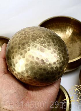 高档尼泊正伽品手工纯响铜佛碗颂钵尔转经碗瑜钵摆件铜罄音疗静心