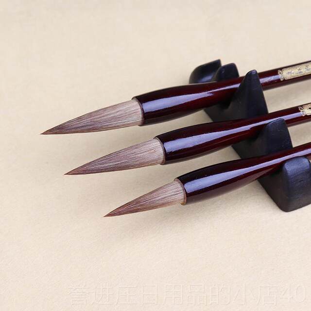 Genuine Shanlianhu pen, pure wolf hair, sheep hair, four hairs, large, medium and small, three sets, Chinese regular script and calligraphy writing